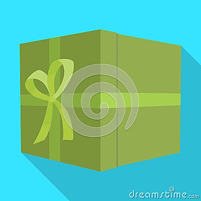 Gift box vector icon.Flat vector icon isolated on white background gift box. Vector Illustration