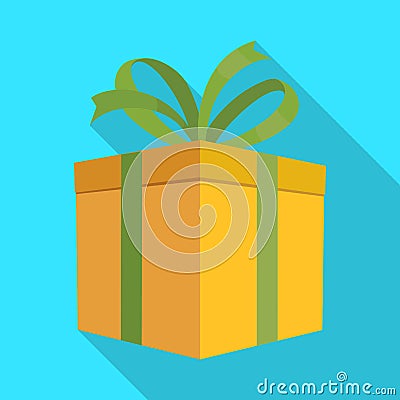 Gift box vector icon.Flat vector icon isolated on white background gift box. Vector Illustration