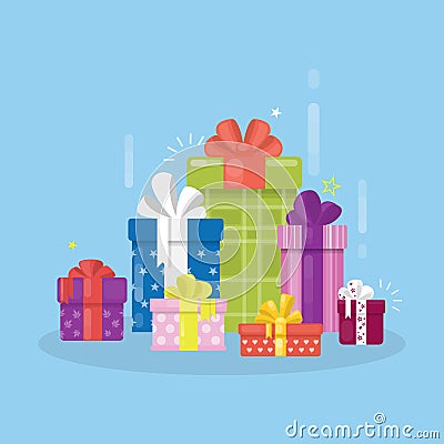 Gift boxes set. Vector Illustration