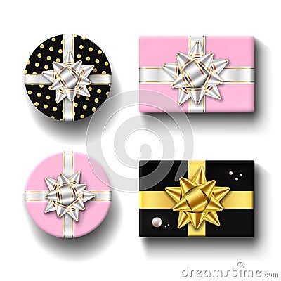 Gift boxes top view set Vector template Vector Illustration