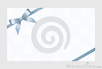 Gift Card With Blue Ribbon And A Bow Vector Illustration