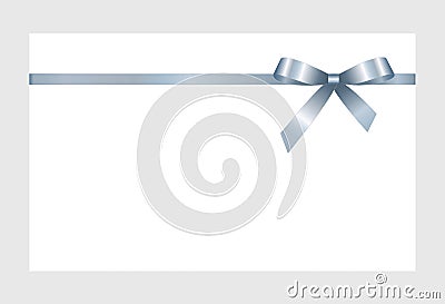 Gift Card With Blue Ribbon And A Bow Vector Illustration