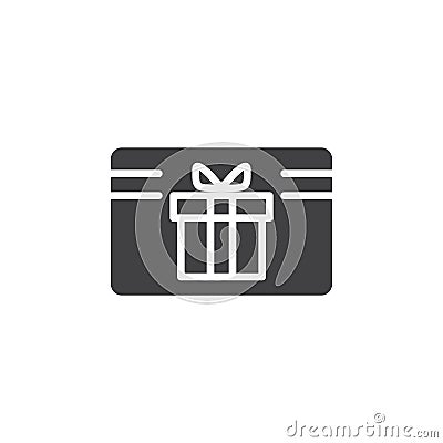 Gift card certificate icon vector, filled flat sign Vector Illustration