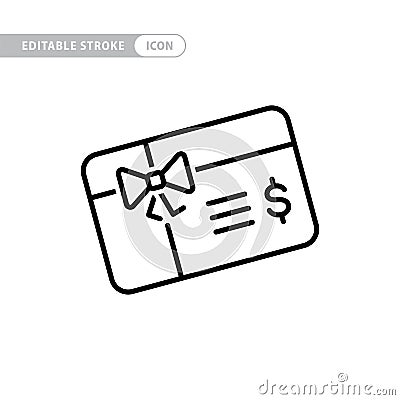 Gift card icon outline style. Full Vector Vector Illustration