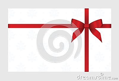 Gift Card With Red Ribbon And A Bow Vector Illustration