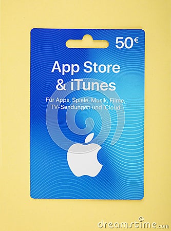 Gift card voucher for apple app Editorial Stock Photo