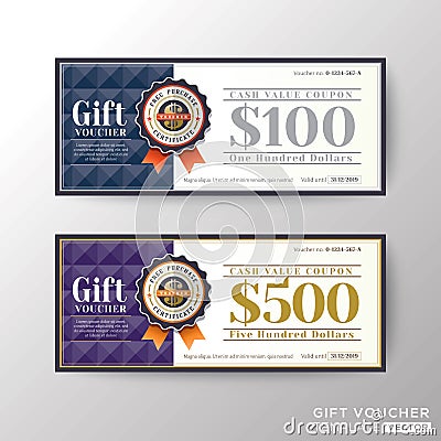 Gift certificate voucher coupon card template Vector Illustration