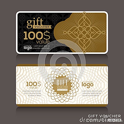 Gift certificate voucher coupon template Vector Illustration