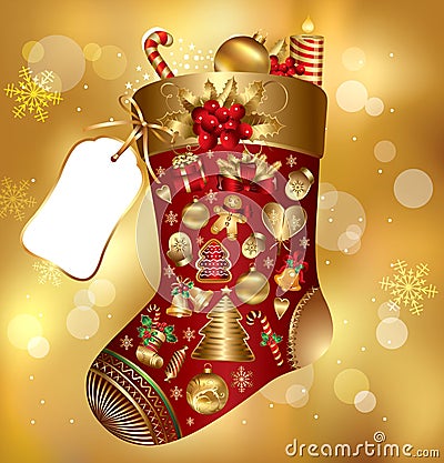 Gift Christmas sock Stock Photo