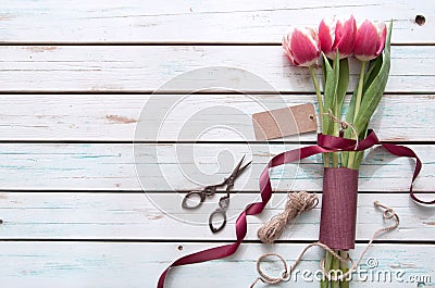 Gift flower background Stock Photo
