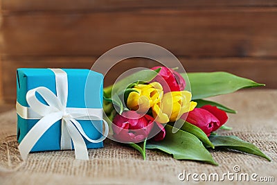 The gift of flowers. Conception holiday, March 8, birthday, Moth Stock Photo