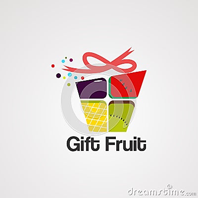 Gift fruit logo vector,icon, element, and template Vector Illustration