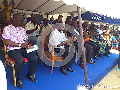 GIFT GIVING CEREMONY POLITICAL AUTHORITIES IN COTE D'IVOIRE Editorial Stock Photo