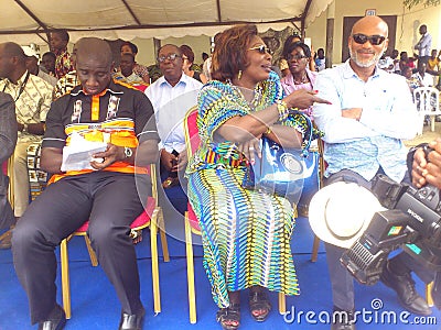 GIFT GIVING CEREMONY POLITICAL AUTHORITIES IN COTE D'IVOIRE Editorial Stock Photo