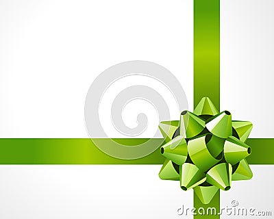 Gift green bow Vector Illustration