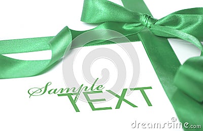 Gift green ribbon Stock Photo