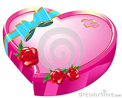 Gift heart of Valentines Day Vector Illustration