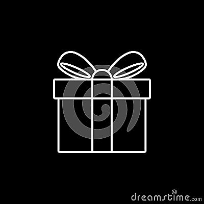 Gift Icon Isolated on black Background Vector Illustration