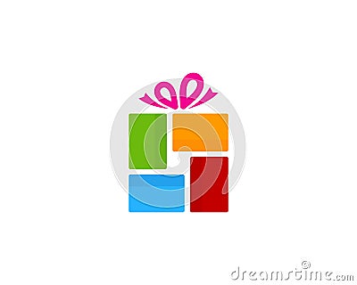 Gift Icon Logo Design Element Vector Illustration