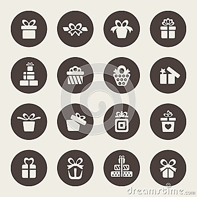 Gift icon set Vector Illustration