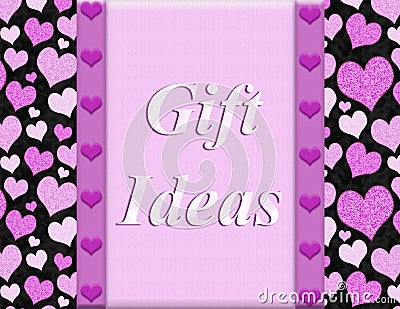 Gift Ideas message with hearts Stock Photo