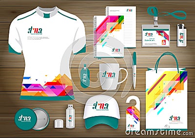 Gift Items business corporate identity, Vector abstract Color promotional souvenirs design with origami elements for diagonal line Vector Illustration