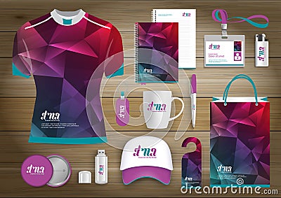 Gift Items business corporate identity, Vector abstract Color promotional souvenirs design with origami elements for diagonal line Vector Illustration