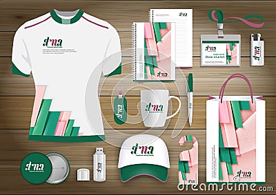 Gift Items business corporate identity, Vector abstract Color promotional souvenirs design with origami elements for diagonal line Vector Illustration