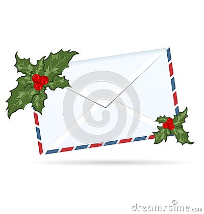 Gift letter with Christmas berry Vector Illustration