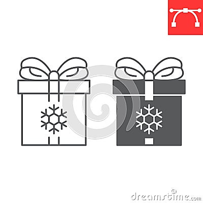 Gift line and glyph icon Vector Illustration
