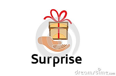 Gift Love Hand Shopping Surprise logo Symbol Design Illustration Vector Illustration