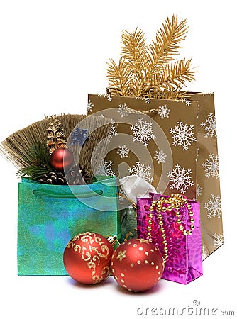 Gift and new year's embellishment Stock Photo