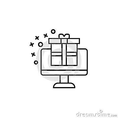 Gift party online shopping icon. Element of online shopping icon Stock Photo