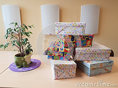 Gift pile things Editorial Stock Photo