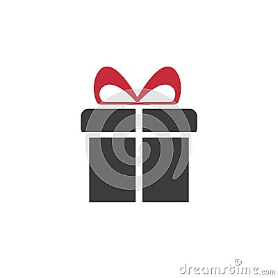 Gift, Present, Giftbox Isolated Flat Web Mobile Icon Vector Sign Symbol , Silhouette Stock Photo