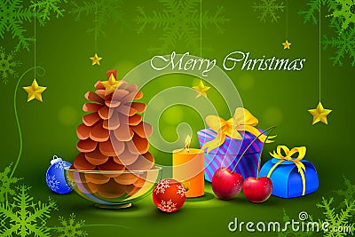 Gift and presents for Merry Christmas and New Year Vector Illustration