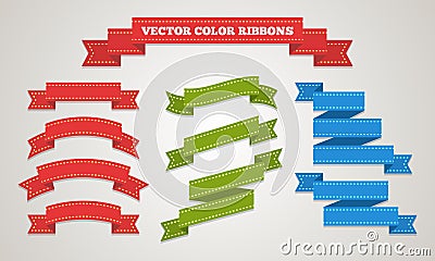 Gift ribbons decor in vintage style Vector Illustration