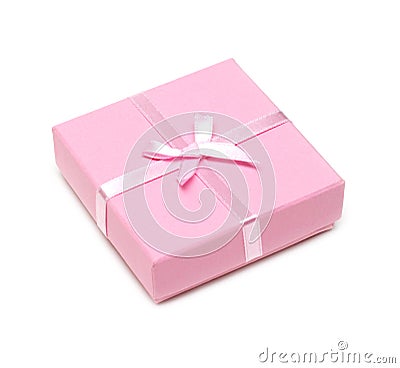 Gift rose box with bow Stock Photo