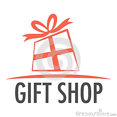 Gift shop logo template design Vector Illustration