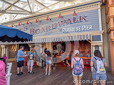 Gift shop at Paradise Pier, Disney California Adventure Park Editorial Stock Photo