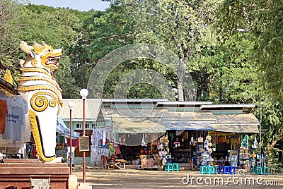 Gift shops in the Bagan Archaeological Zone Editorial Stock Photo