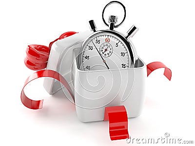 Gift with stopwatch Stock Photo