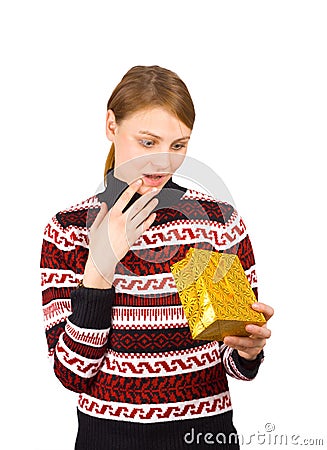 Gift surprise Stock Photo