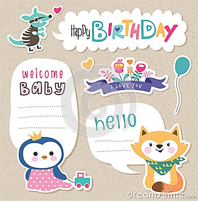 Gift tags & stickers Vector Illustration