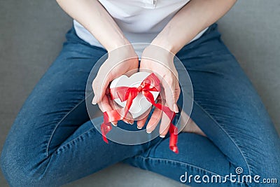 Gift for Valentine`s day. Stock Photo