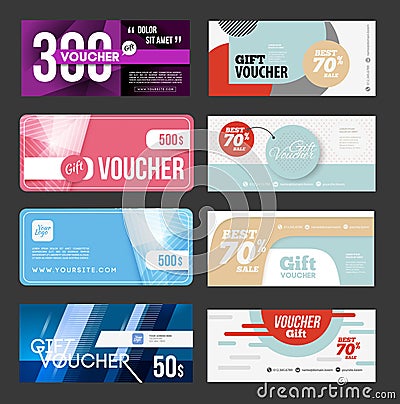 Gift voucher certificate coupon Vector Illustration