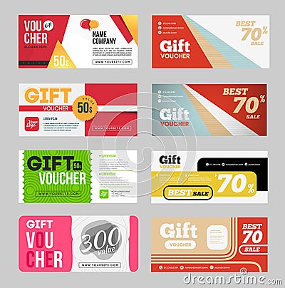 Gift voucher certificate coupon Vector Illustration