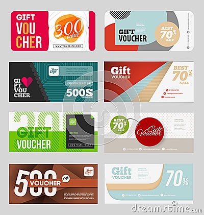 Gift voucher certificate coupon Vector Illustration