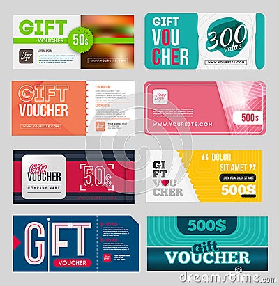 Gift voucher certificate coupon Vector Illustration