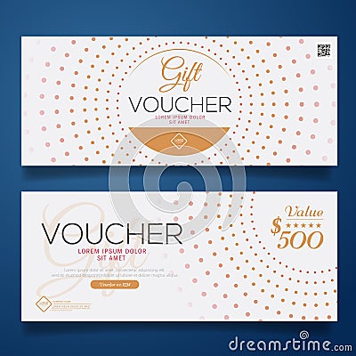 Gift Voucher Colorful, certificate coupon design, Vector illustration. Vector Illustration